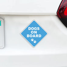 Load image into Gallery viewer, Dog(s) On Board Caution Magnet - Baby Blue Dogs in Car - I Love My Dog
