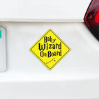 Baby Wizard On Board Baby w/ Wand Caution Magnet - Caution Sign Wizards On Board