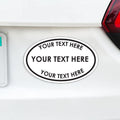 Custom Text Oval Magnets, Custom Made, Made to order (White background with black text)