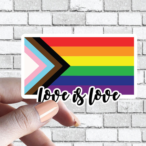 Pride Love is Love I support LGBTQ Flag LGBTQ+ Sticker