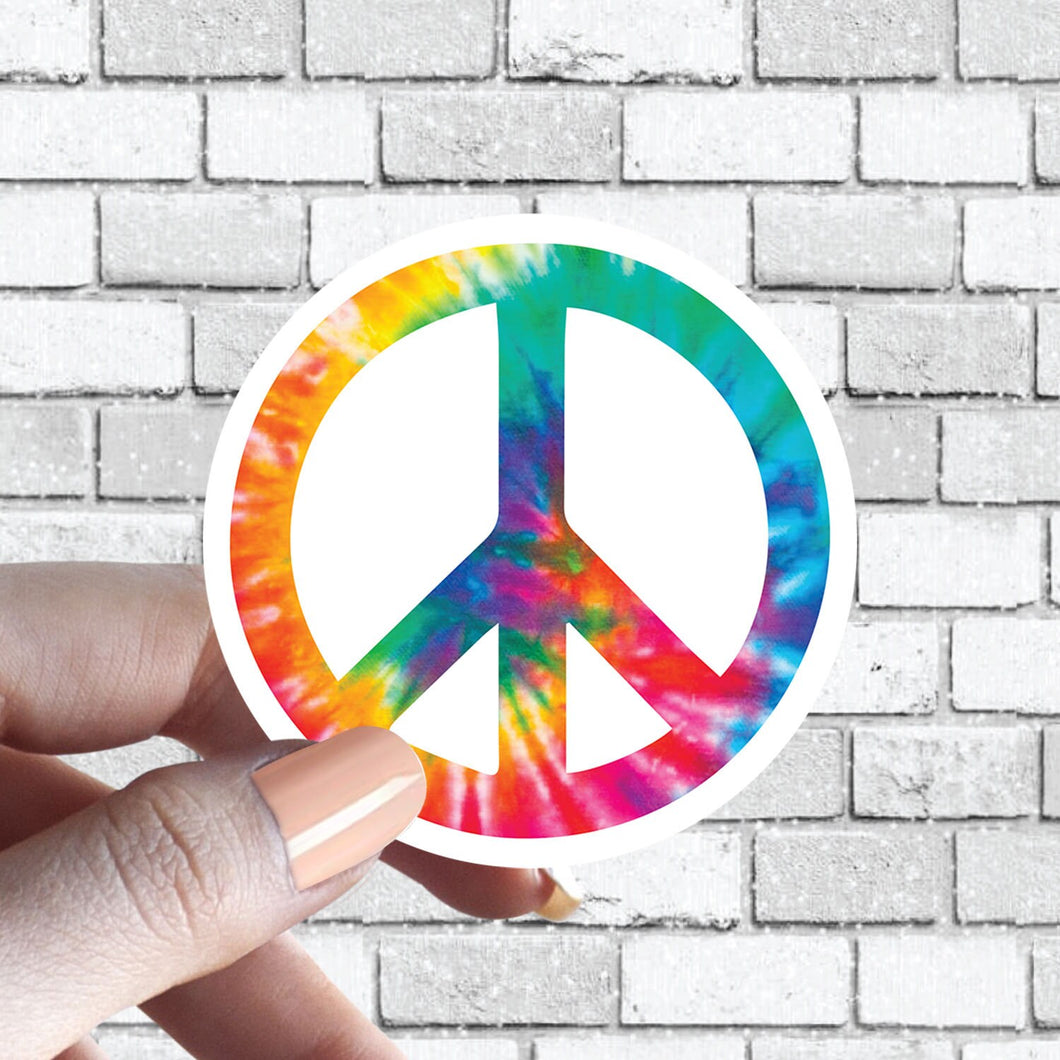 Peace Sign Tie Dye Sticker Custom Size