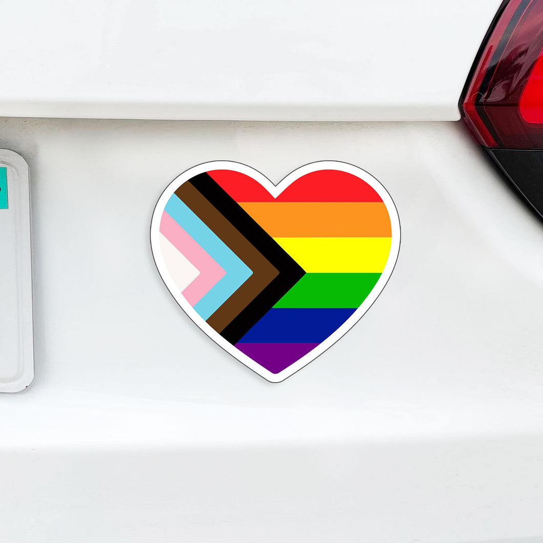 Pride LGBTQ Flag Heart Love LGBTQ+ Heart MAGNET Great for Car, Truck, Fridge, Dishwasher, White Board or Lockers 4