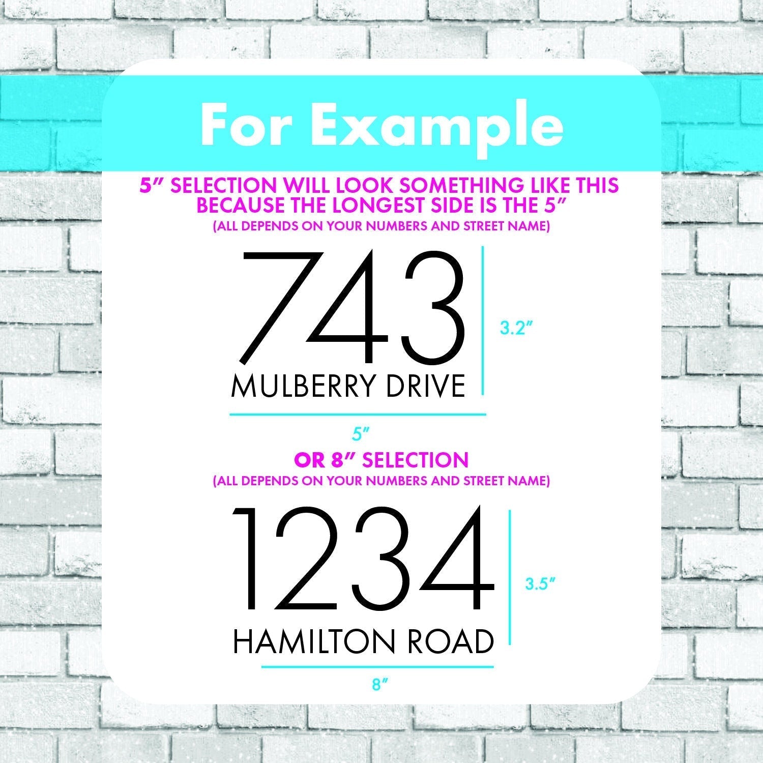 Serif Old Fashioned Mailbox Numbers Design Mailbox Decal and Street Name Vinyl Decal