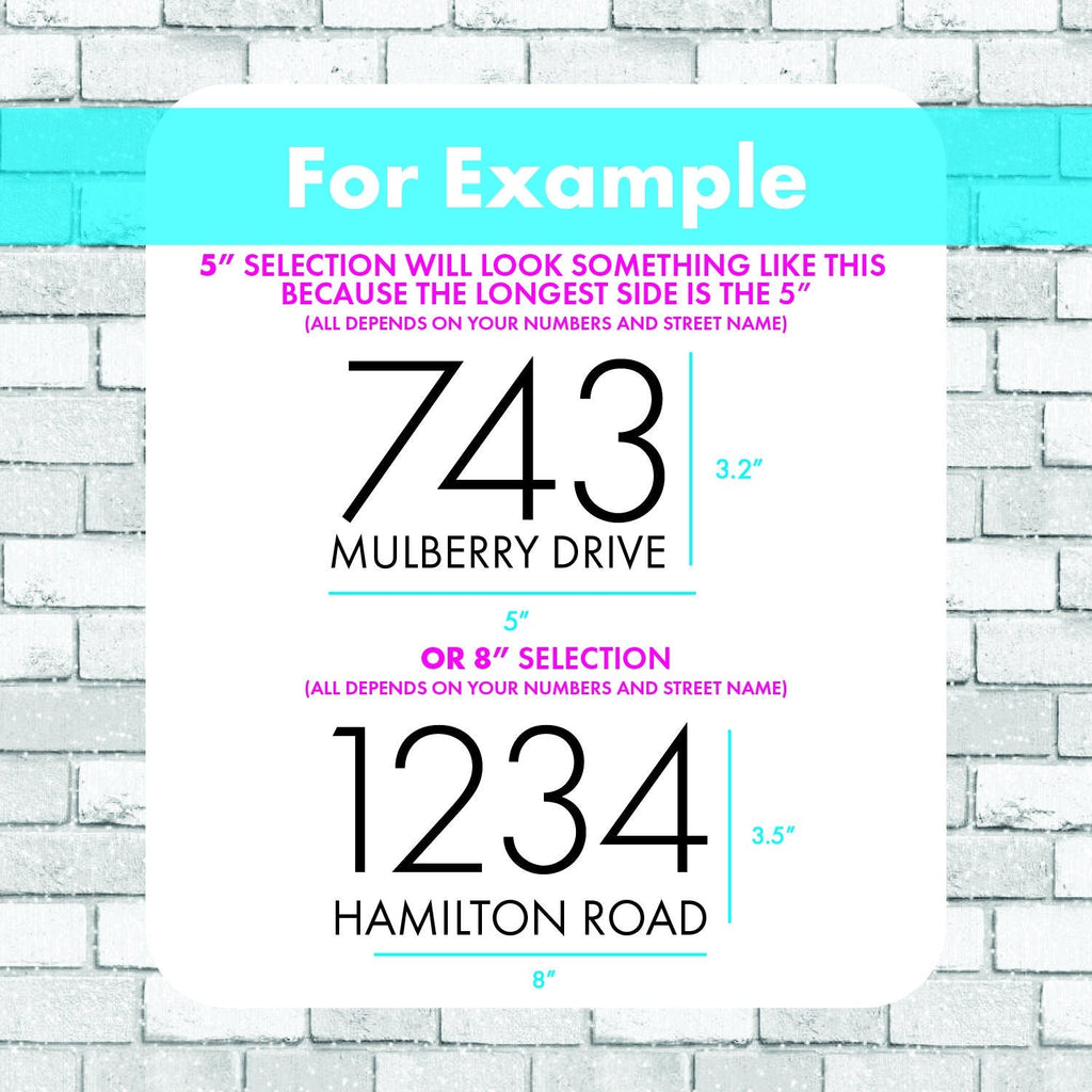Fancy Retro Mailbox Numbers Design Mailbox Decal and Street Name Vinyl Decal