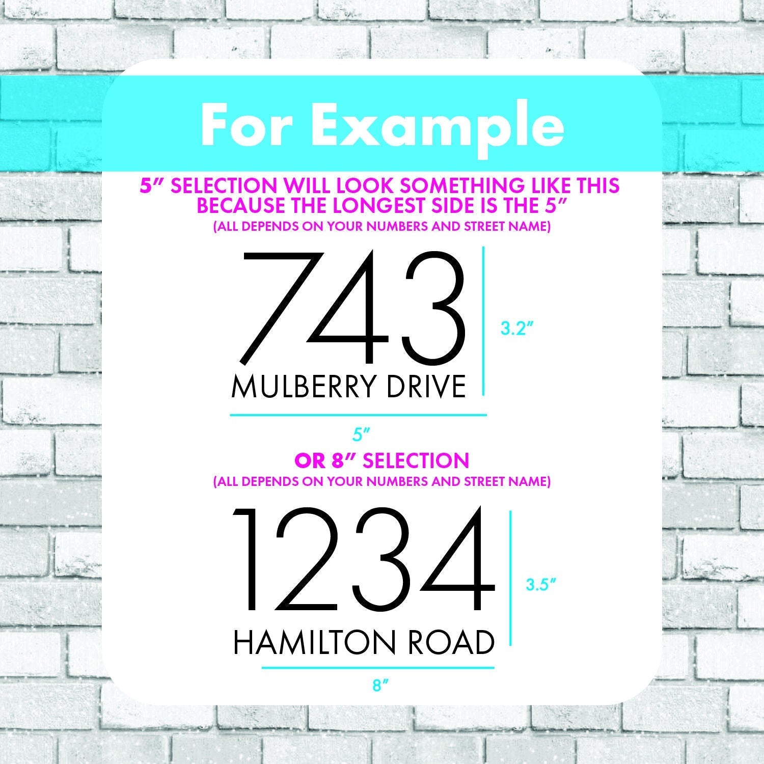 Fancy Retro Mailbox Numbers Design Mailbox Decal and Street Name Vinyl Decal