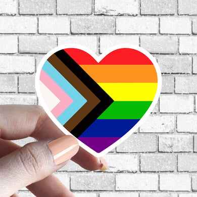 Pride Love is Love LGBTQ Flag Heart LGBTQ+ Sticker