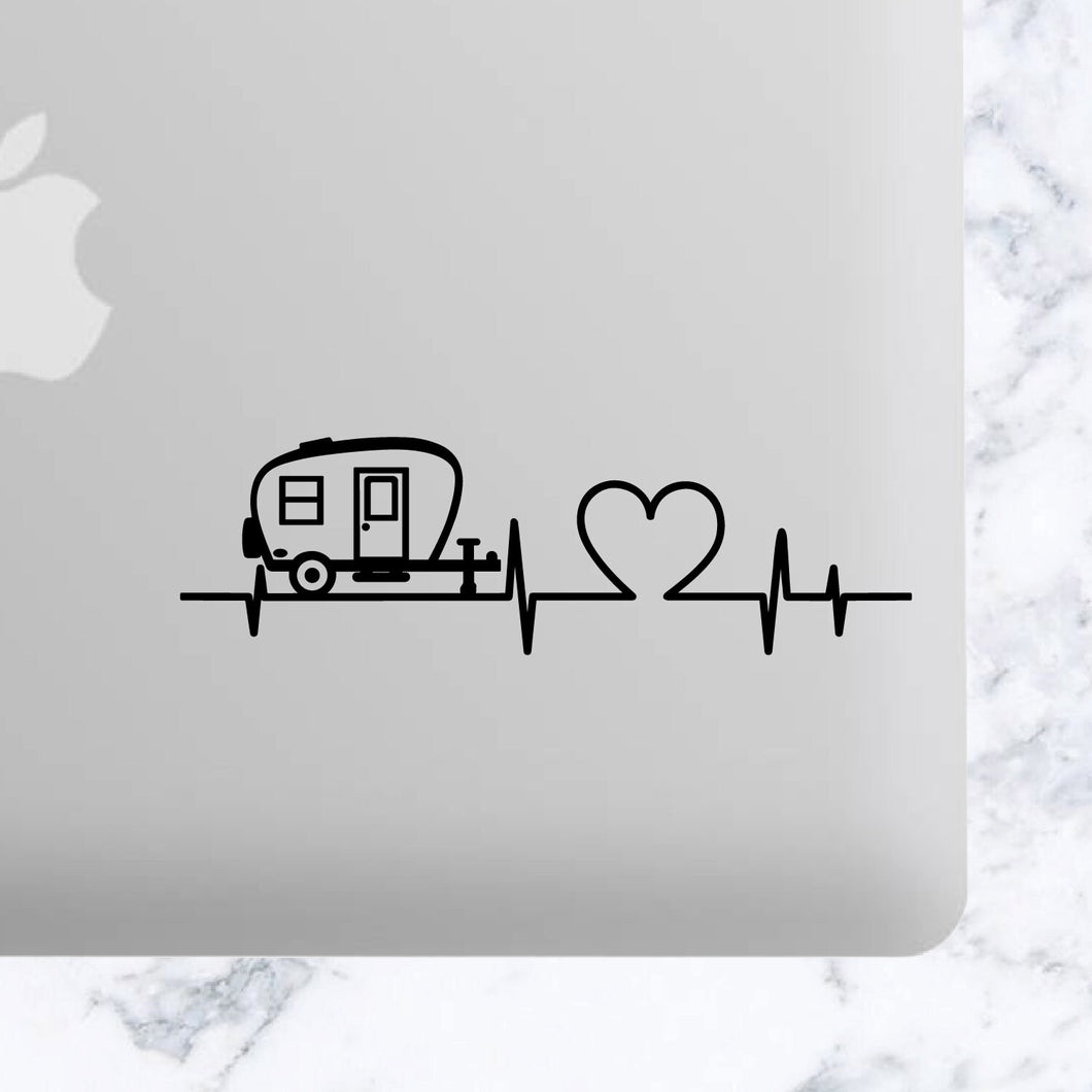 Cute Rv Trailer Heartbeat Vinyl Motorhome Decal Trailer Vinyl Perfect for Car, Laptop, Trailer, Motorhome Vinyl Decal