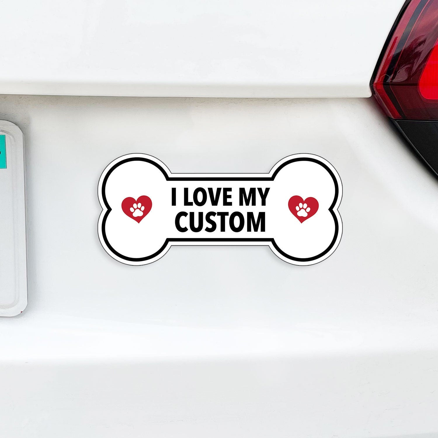 I Love My "Custom Text" - Dog Bone Magnet (Pick ANY Dog)- Dog, Dogs, Granddog, Granddogs, Grandpups, Grandpup