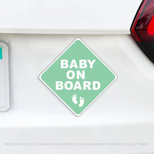 Load image into Gallery viewer, Baby On Board Caution Magnet - Sage Green Caution Sign Babies On Board or Twins - Aesthetically Pleasing
