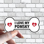 ANY DOG Custom Dog Bone - I love my Dog STICKER Black and White Heart and Paw - Dog, Dogs, Granddog, Granddogs, Grandpups, Grandpup