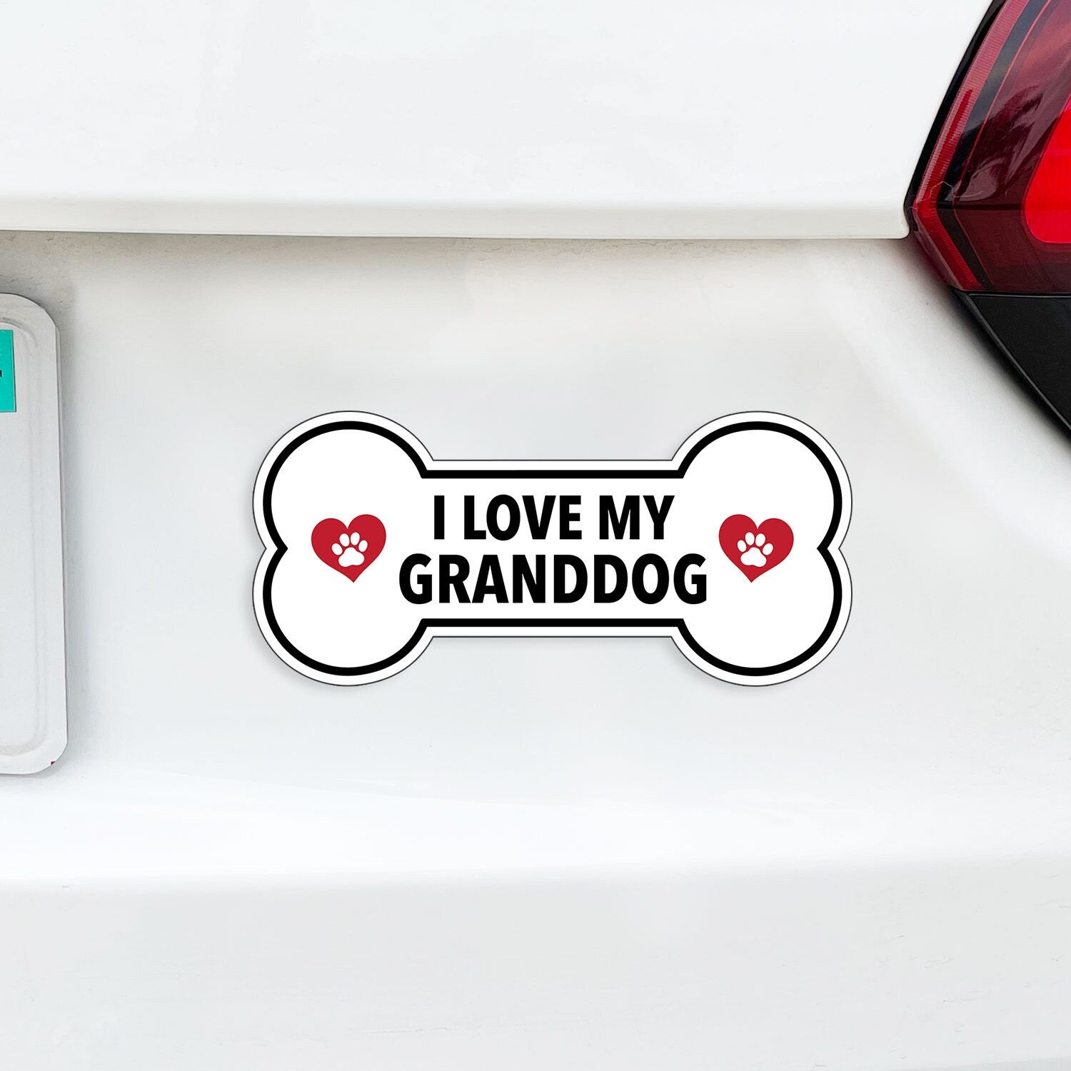 I Love My "Custom Text" - Dog Bone Magnet (Pick ANY Dog)- Dog, Dogs, Granddog, Granddogs, Grandpups, Grandpup
