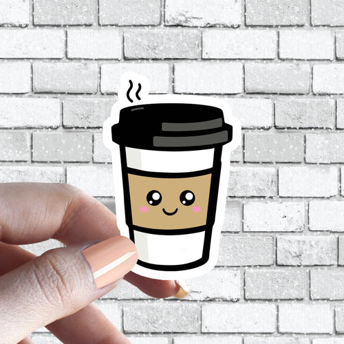 Cute Coffee Kawaii Anime Style Caffine Addict Sticker