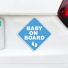 Load image into Gallery viewer, Baby On Board Caution Magnet - Baby Blue Caution Sign Babies On Board or Twins - Aesthetically Pleasing
