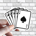 Royal Flush 5 Card Hand Sticker, Aces Diamonds Clubs Hearts Spades Poker Las Vegas Texas Hold'em Sticker