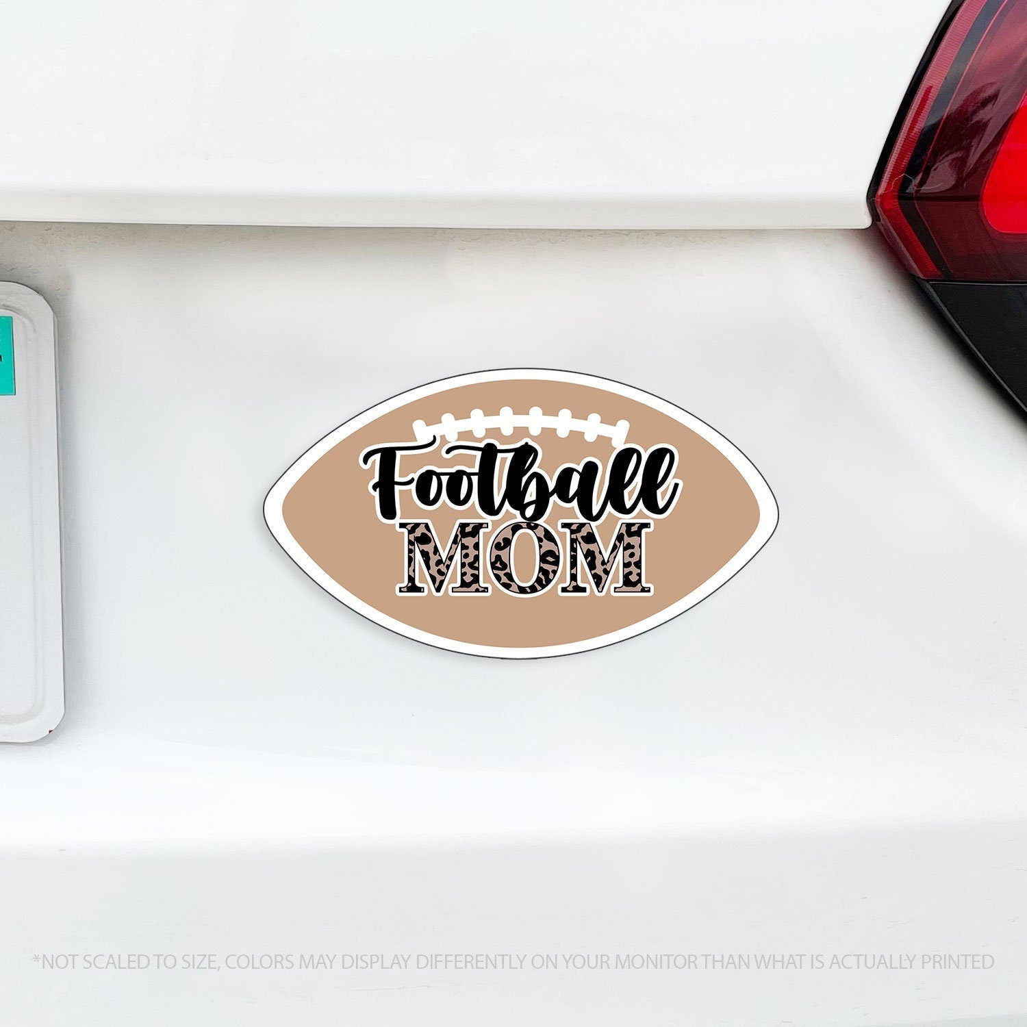Football Mom MAGNET Cute Sports Mom Football Magnet with Cheetah Print for Pee Wee Football Season Pop Warner Mom 5"