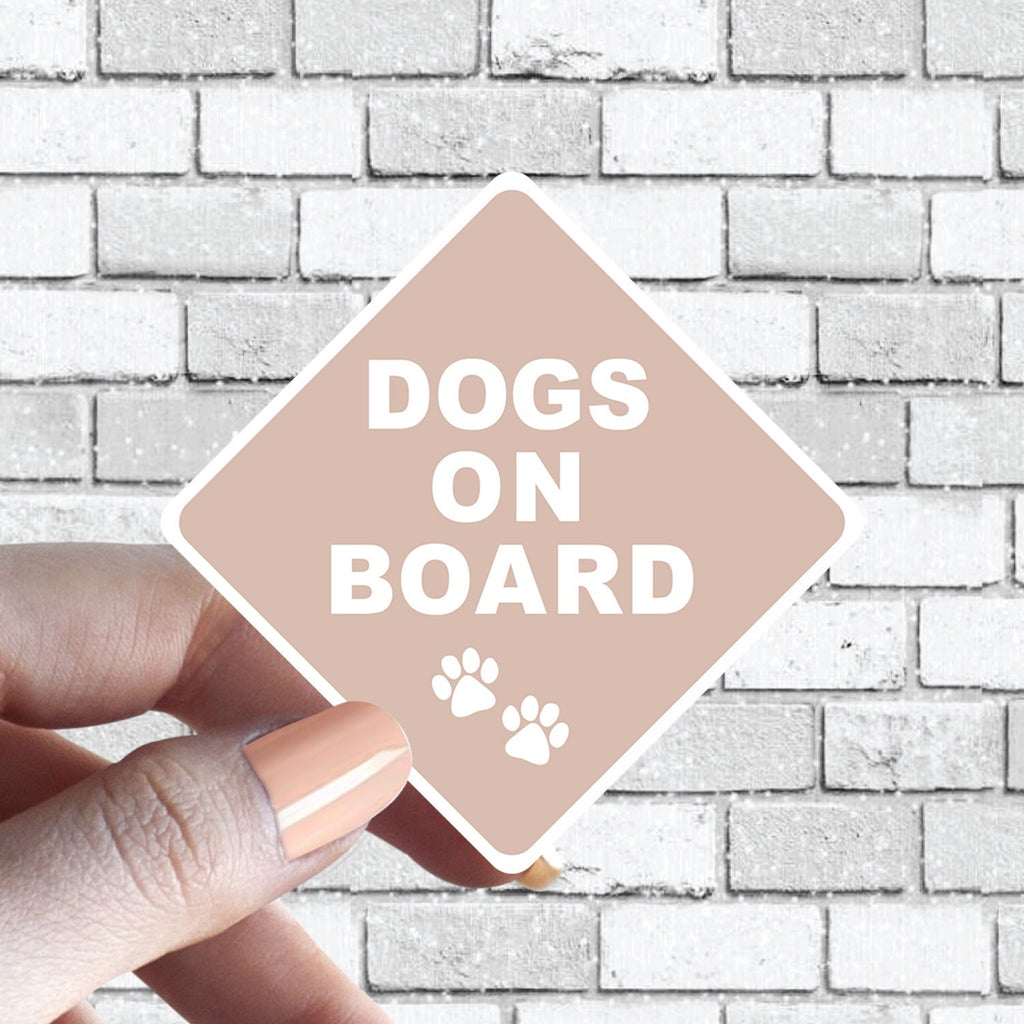 Dog(s) On Board Sticker Caution Boho Nude Dogs in Car Sticker Aesthetically Pleasing