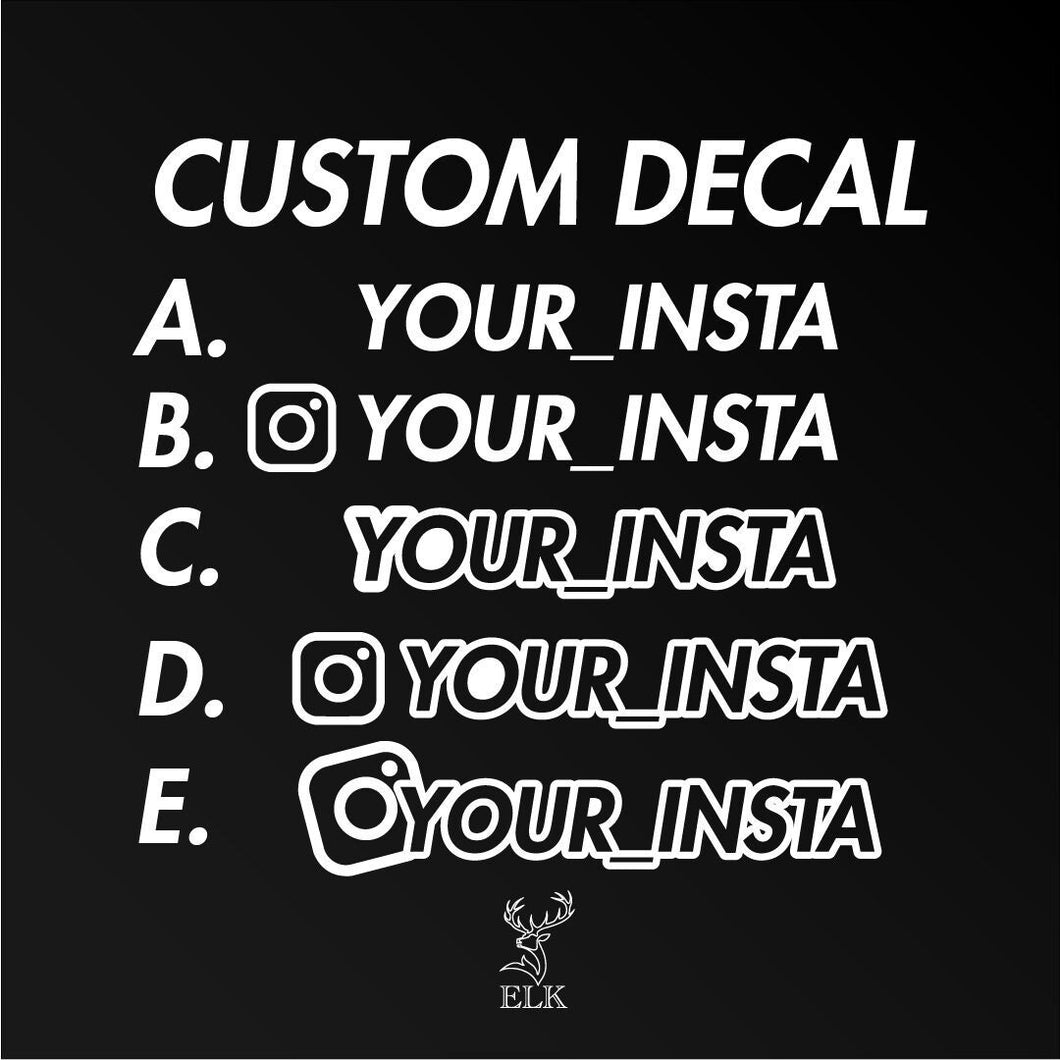 Custom Text Vinyl Sticker Decal for Car Window Social Media Personalized Handle Username JDM Banner