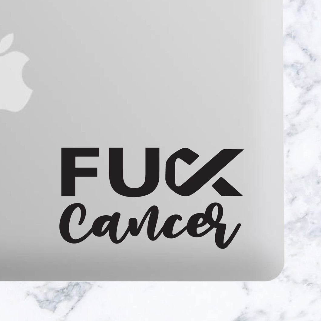 Fuck Cancer Cursive Vinyl Decal, Cancer Awareness, Cancer Survivor, Beat Cancer, Cancer Car Window Decal, Tumbler Decal, Laptop Decal, ETC