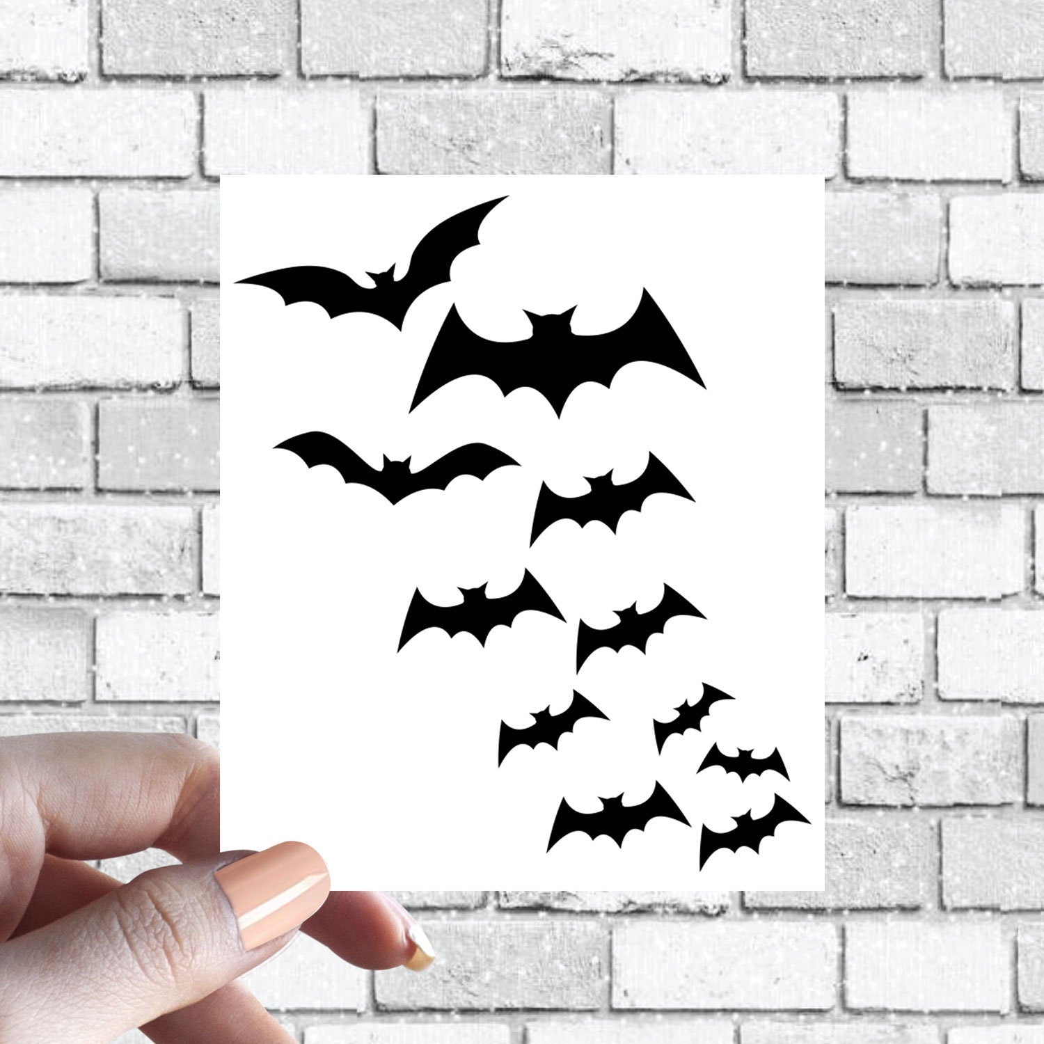 Bats Sticker Sheet Spooky Swarm of Bats Halloween Goth Emo Vinyl Decal Car Decal, Tumbler Decal, Laptop Decal, ETC