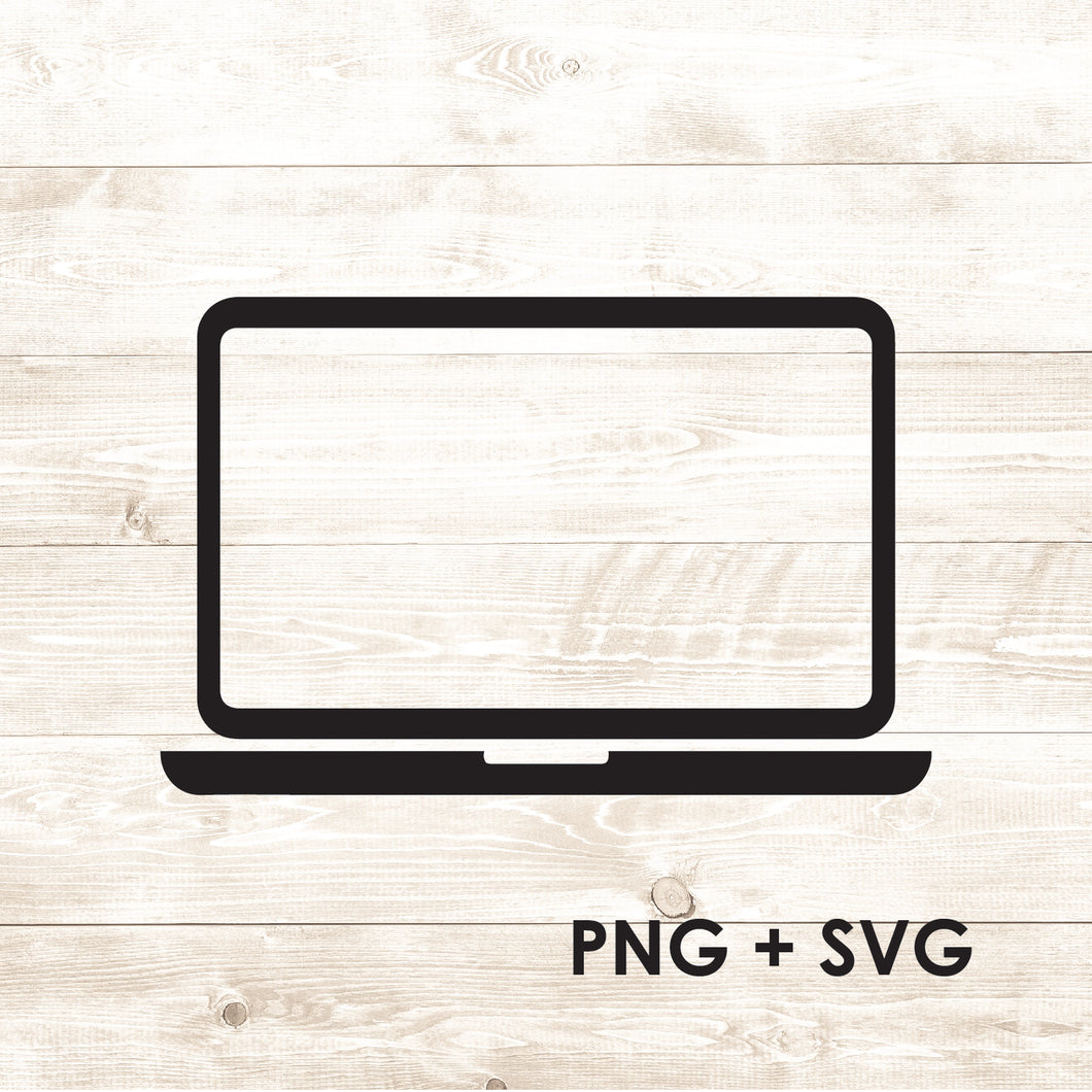 Laptop - Office Laptop - Simple Laptop - SVG + PNG - Digital Download-Digital Download-Too Sweet SVGs