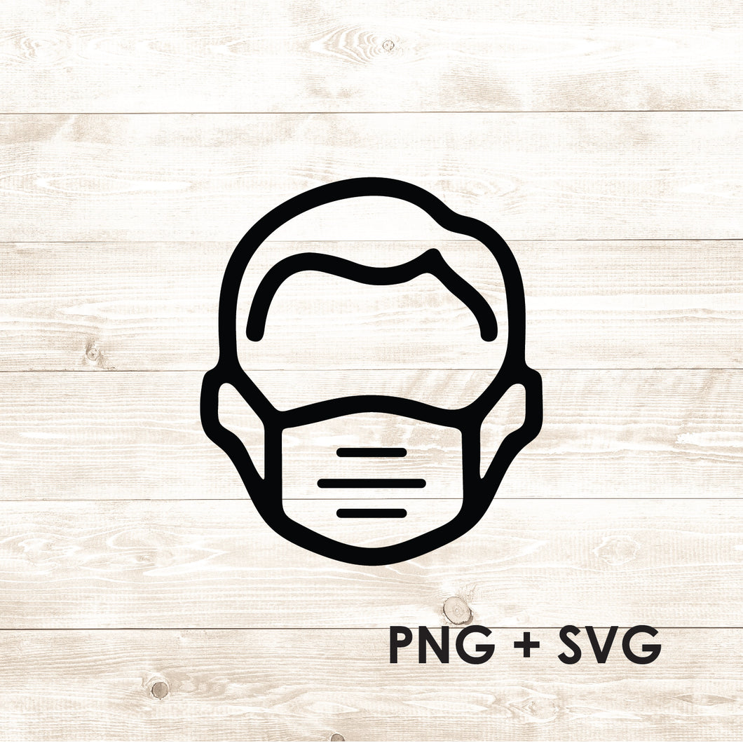 Mask Guy - Mask Example - Covid-19 Protective Safety Gear - SVG - Digital Download-Digital Download-Too Sweet SVGs