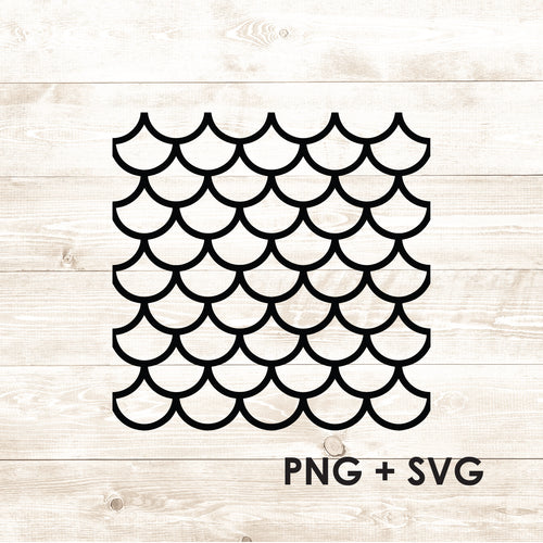 Outline Mermaid Scales Pattern - Fish Scales - SVG + PNG - Digital Download-Digital Download-Too Sweet SVGs