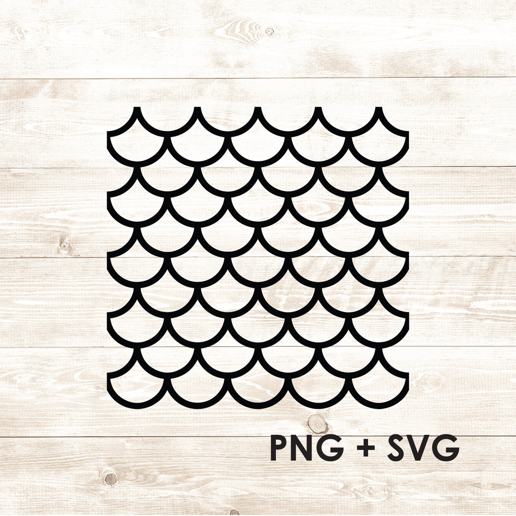 Outline Mermaid Scales Pattern - Fish Scales - SVG + PNG - Digital Dow –  Too Sweet Designs