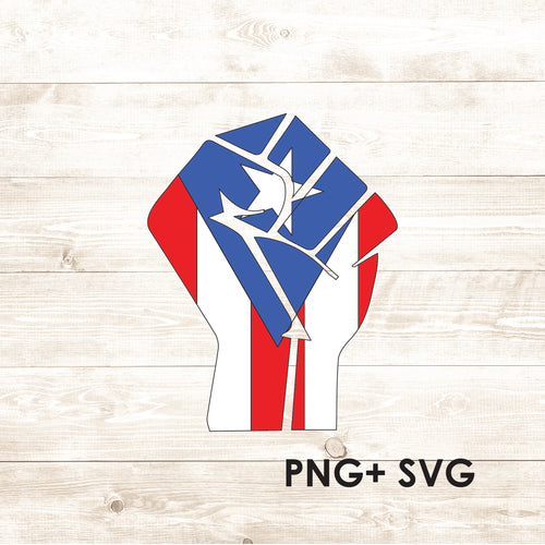 Puerto Rico - Fist Flag - Justice - SVG - Digital Download-Digital Download-Too Sweet SVGs