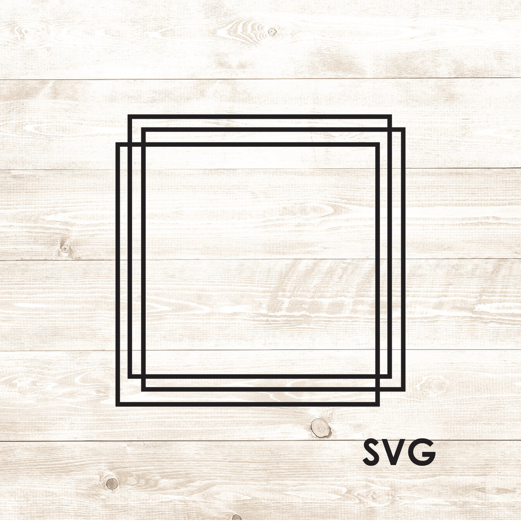 Simple Frame Square Monogram - SVG - Digital Download-Digital Download-Too Sweet SVGs