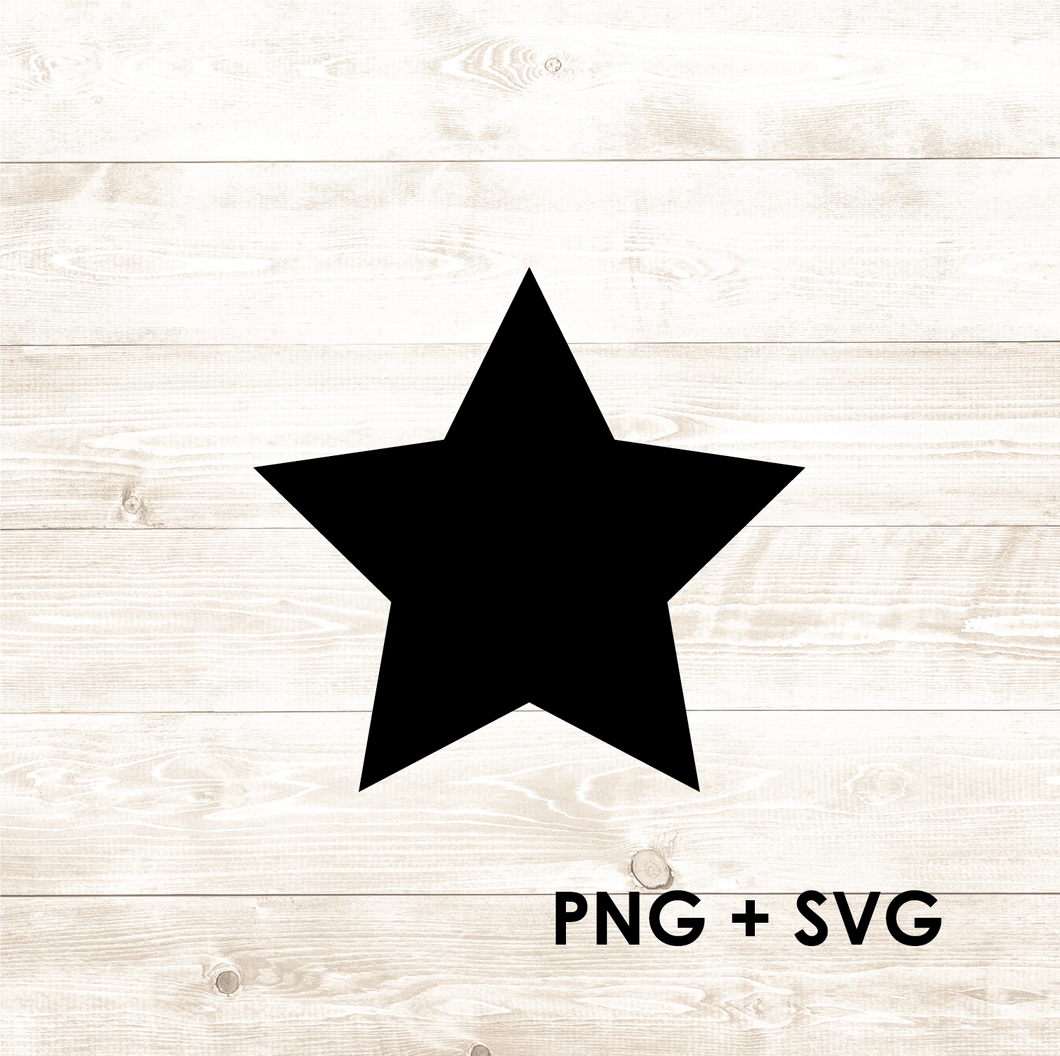 Star - Curved Star - Simple - SVG + PNG - Digital Download-Digital Download-Too Sweet SVGs