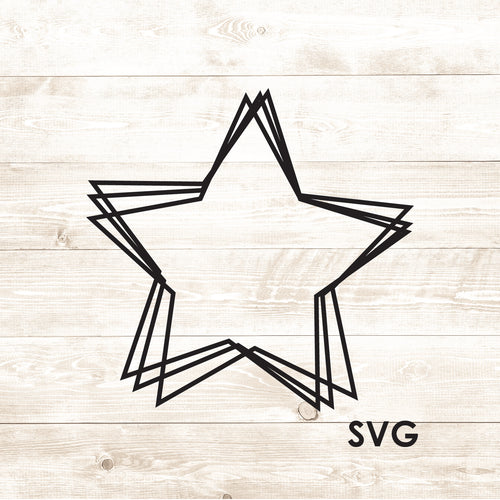 Simple Frame Star Monogram - SVG - Digital Download-Digital Download-Too Sweet SVGs