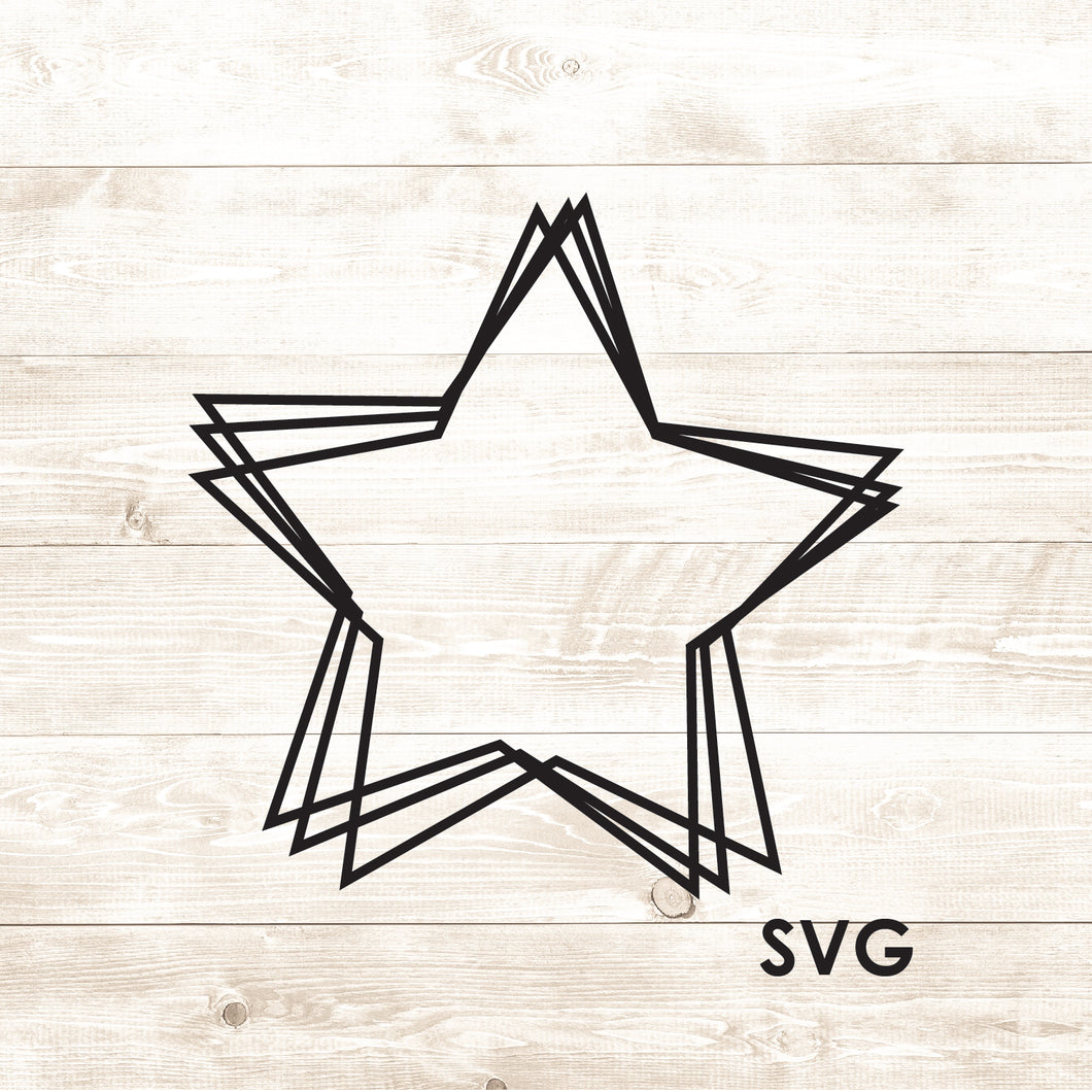 Simple Frame Star Monogram - SVG - Digital Download-Digital Download-Too Sweet SVGs