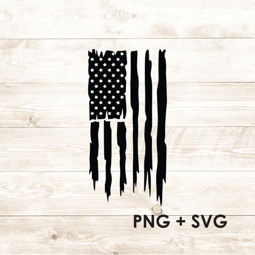 Vertical Distressed Flag - American Flag - SVG + PNG - Digital Download-Digital Download-Too Sweet SVGs